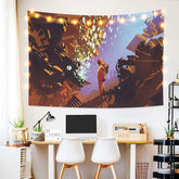 Lofaris Glitter Galaxy Astronaut Novelty Family Wall Tapestry